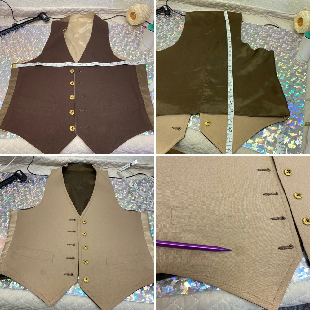 Curated Outfit Brown Boho Chic Western Midi Crinkle Velour Skirt 10P Vest + Top - Picture 8 of 16